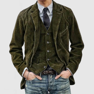 Baran™ - Şık vintage blazer ve yelek takımı