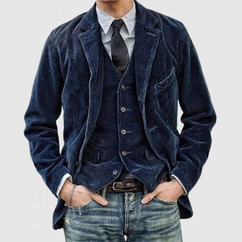 Baran™ - Şık vintage blazer ve yelek takımı